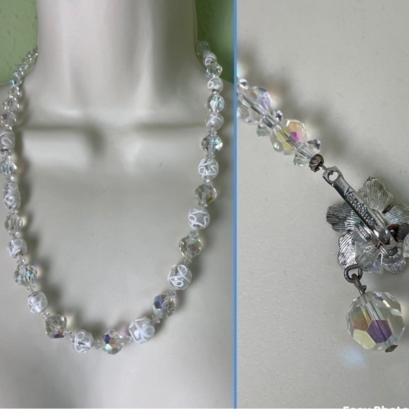 Vintage Vendome 50’s 60’s Iridescent Stamped Single Strand Necklace Luxury - Picture 1 of 5